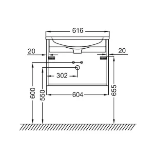 Тумба под раковину Jacob Delafon Madeleine EB2052-JSH 60 см шалфей матовый